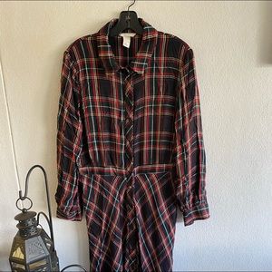 Plaid H&M Button Up Dress